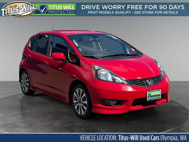2012 Honda Fit Sport in Red — front three-quarter view