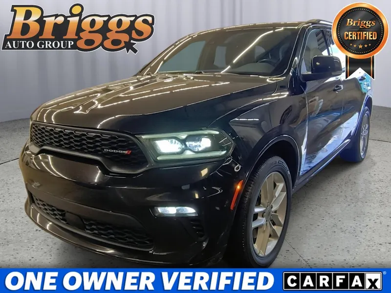 2023 Dodge Durango GT Plus in Db Black Clearcoat — front three-quarter view