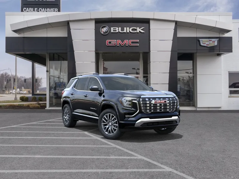 2027 GMC Terrain AWD Denali in Ebony Twilight Metallic — front three-quarter view