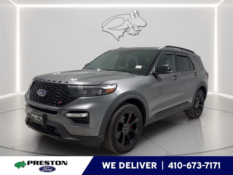 2024 Ford Explorer ST in Carbonized Gray — front three-quarter view