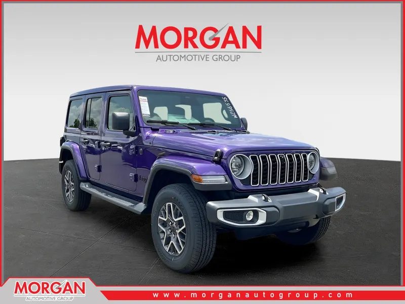 2026 Jeep Wrangler Sahara in Purple — front three-quarter view