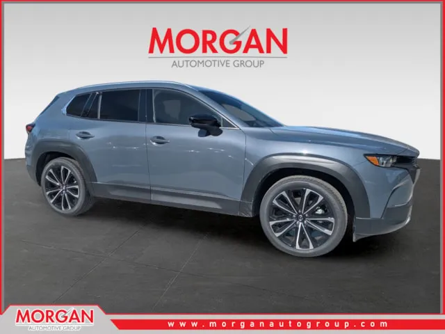 2025 Mazda CX-50 2.5 Turbo Premium Package in Polymetal Gray Metallic — front three-quarter view