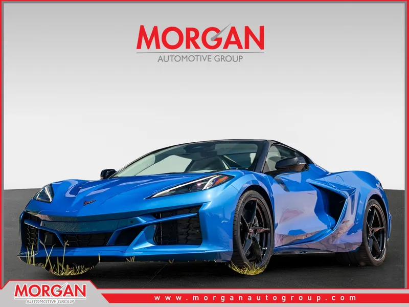 2025 Chevrolet Corvette E-Ray in Blue — front three-quarter view