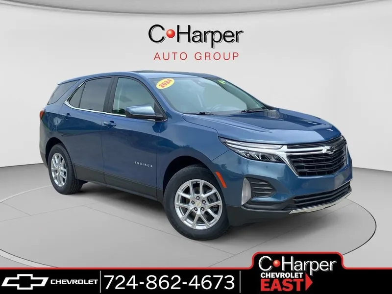 2024 Chevrolet Equinox LT in Lakeshore Blue Metallic — front three-quarter view