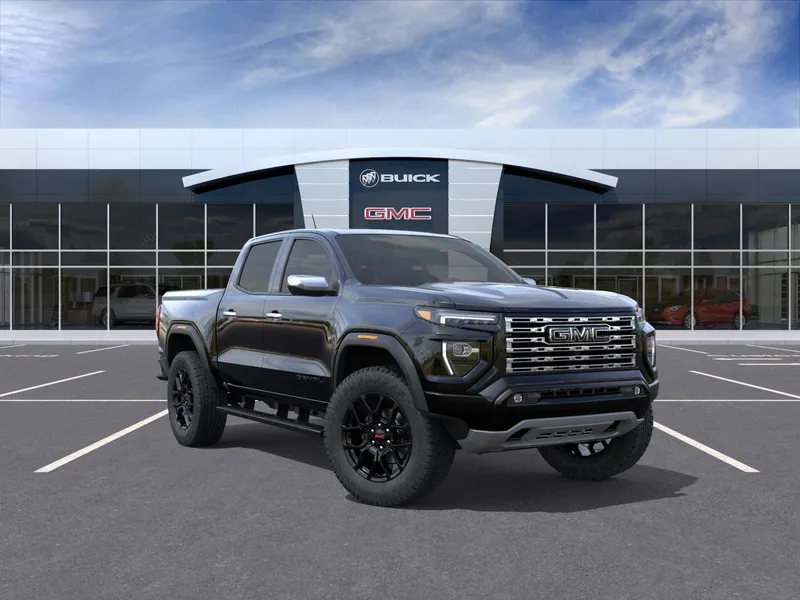 2026 GMC Canyon Denali in Onyx Black — front three-quarter view