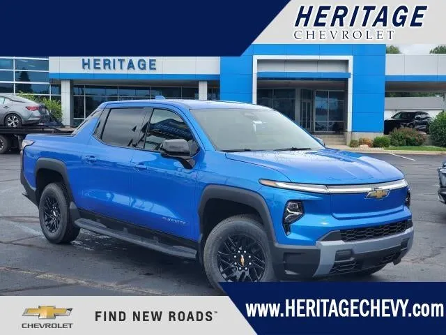 2026 Chevrolet Silverado EV LT - Extended Range in Riptide Blue Metallic — front three-quarter view