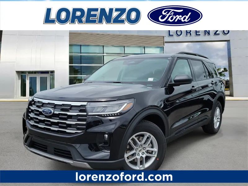 2026 Ford Explorer Active w/200A Pkg in Agate Black Metallic — front three-quarter view