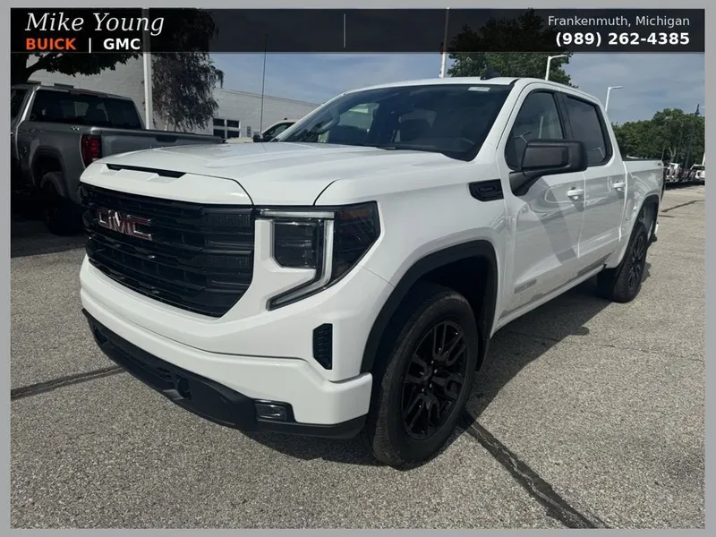 2026 GMC Sierra 1500 Elevation in Summit White — front three-quarter view