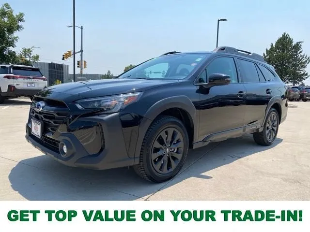 2024 Subaru Outback Onyx Edition XT in Crystal Black Silica — front three-quarter view