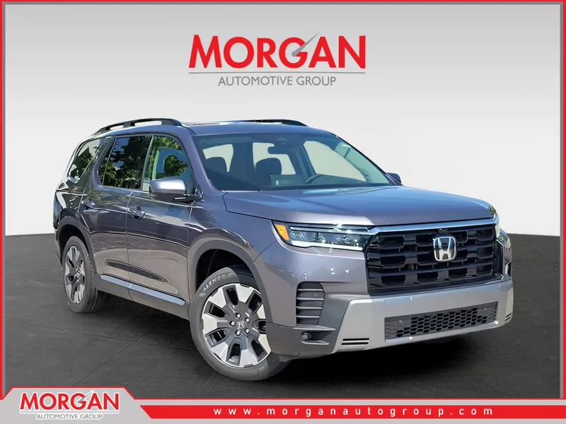 2026 Honda Pilot Elite in Modern Steel Metallic — front three-quarter view
