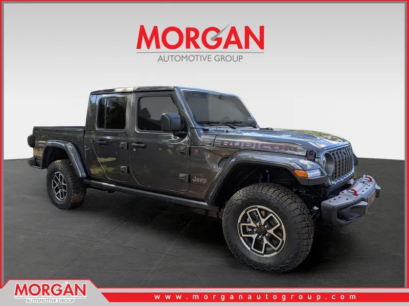2026 Jeep Gladiator Rubicon in Gray — front three-quarter view