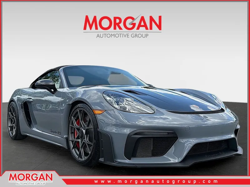 2024 Porsche 718 Spyder RS in Gray — front three-quarter view
