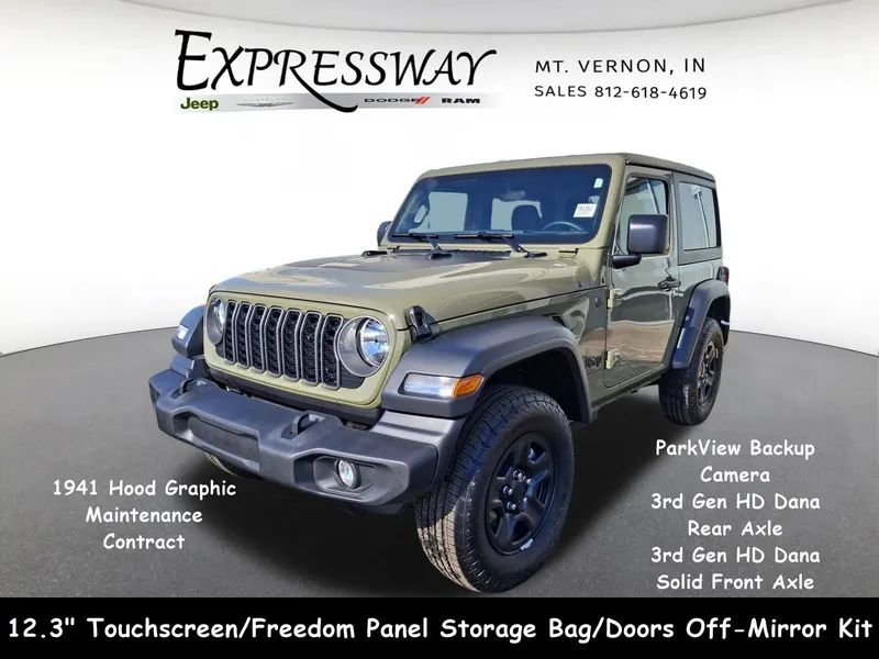 2026 Jeep 2 Dr Wrangler Sport in 41 Exterior Paint — front three-quarter view