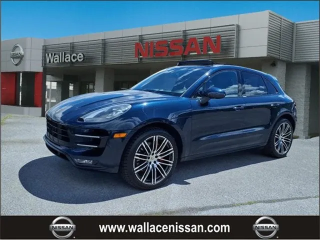 2017 Porsche Macan Turbo in Blue — front three-quarter view
