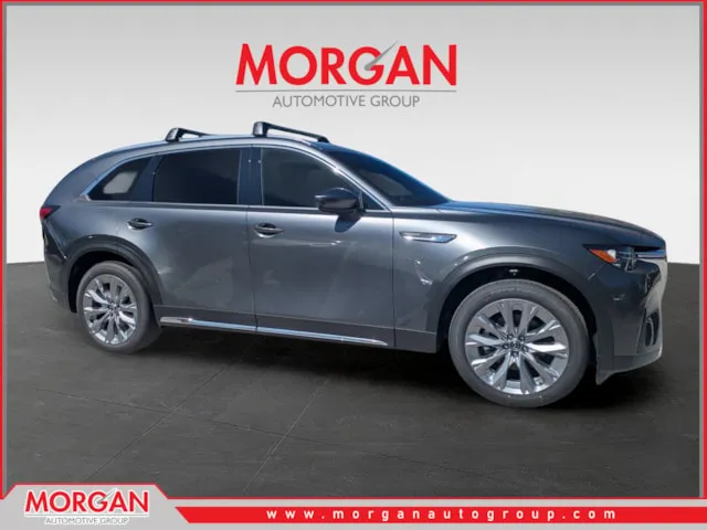 2026 Mazda CX-90 Premium Plus in Machine Gray Metallic — front three-quarter view