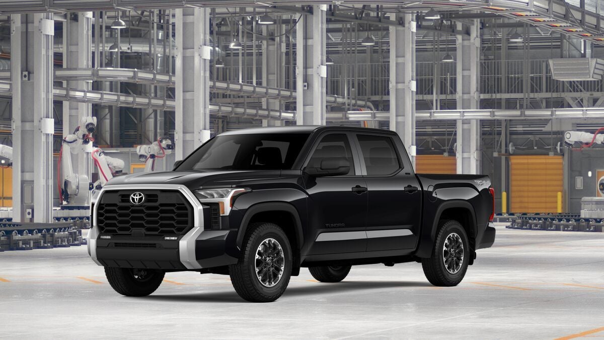 2026 Toyota Tundra SR5 in Midnight Black Metallic — front three-quarter view