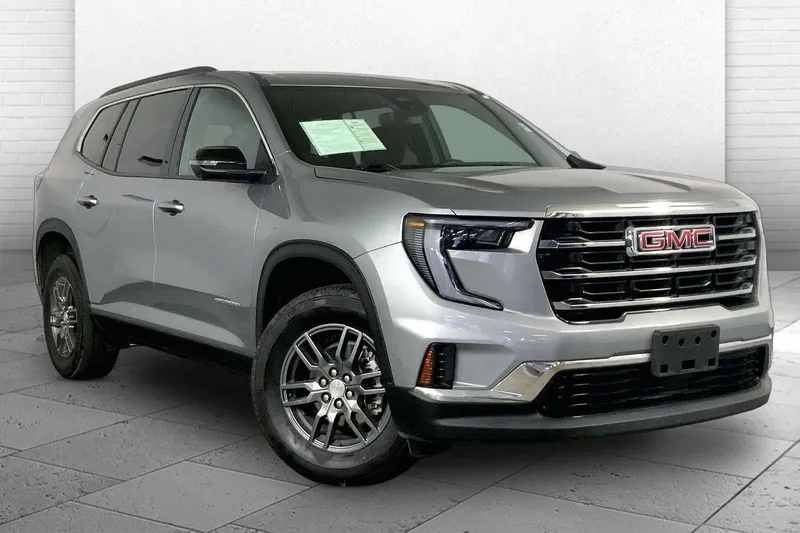 2025 GMC Acadia Elevation in Sterling Metallic — front three-quarter view