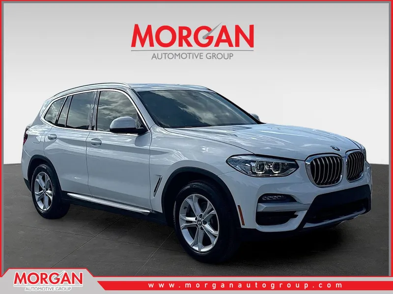 2020 BMW X3 sDrive30i in Alpine White — front three-quarter view