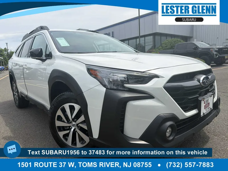 2025 Subaru Outback Premium in Crystal White Pearl — front three-quarter view