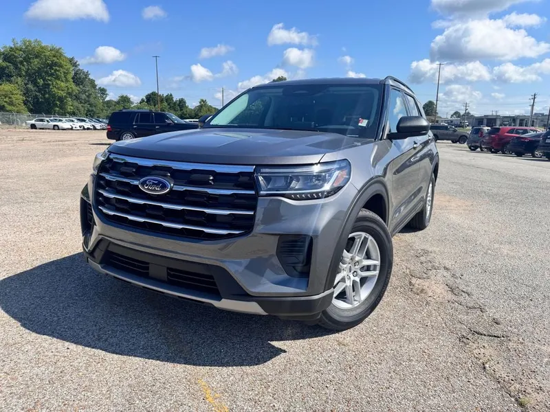 2026 Ford Explorer Active in Gray Metallic — front three-quarter view