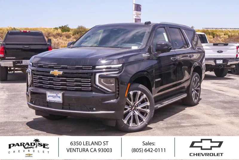 2026 Chevrolet Tahoe 4WD High Country in Black — front three-quarter view