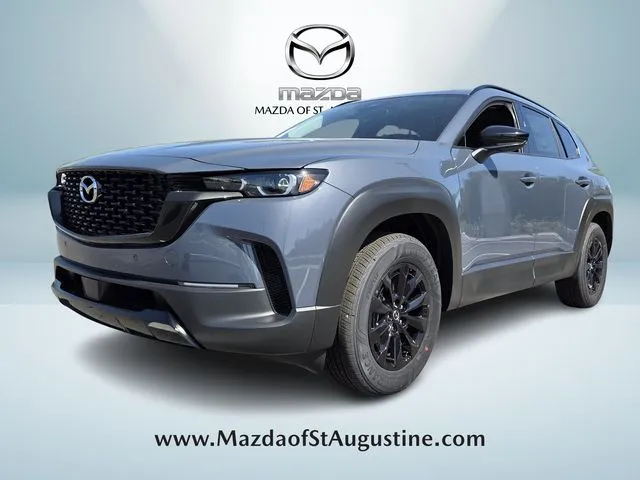2026 Mazda CX-50 Hybrid Premium in Gray — front three-quarter view