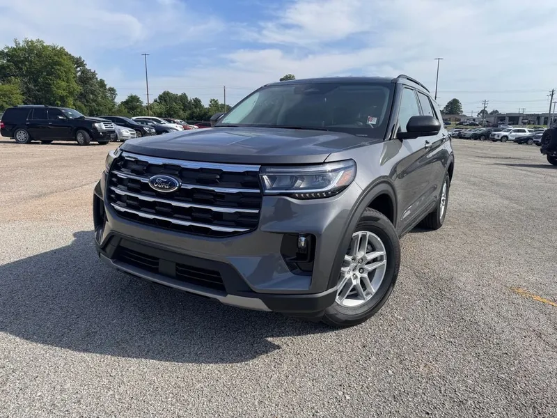 2026 Ford Explorer Active in Gray Metallic — front three-quarter view