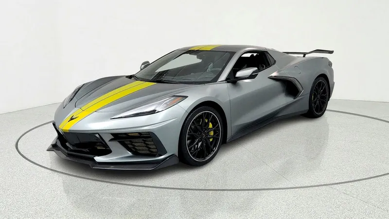 2023 Chevrolet Corvette Stingray 3LT in Hypersonic Gray Metallic — front three-quarter view