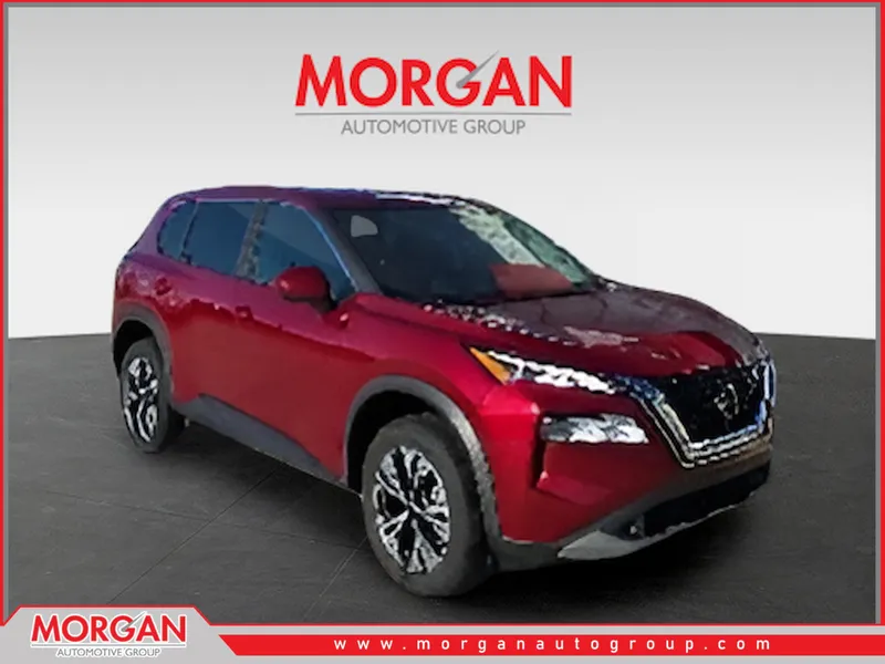 2023 Nissan Rogue SV in Red — front three-quarter view