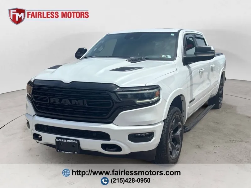 2021 RAM 1500 Limited 4x4 4dr Crew Cab 6.4 ft. SB Pickup in Ivory Tri-Coat Pearl — front three-quarter view