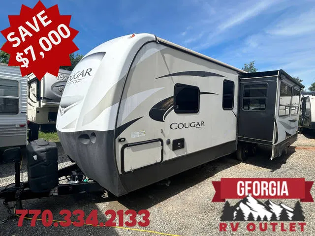 2018 Keystone Cougar Half-Ton 27SAB — front three-quarter view