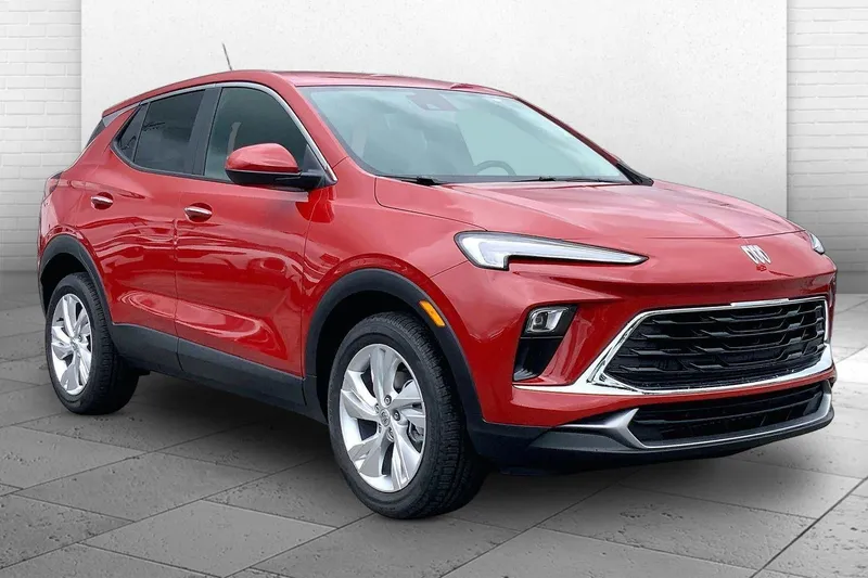 2026 Buick Encore GX Preferred in Brilliant Red — front three-quarter view