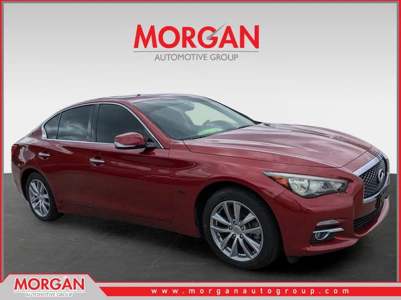 2016 INFINITI Q50 2.0t Premium in Venetian Ruby — front three-quarter view