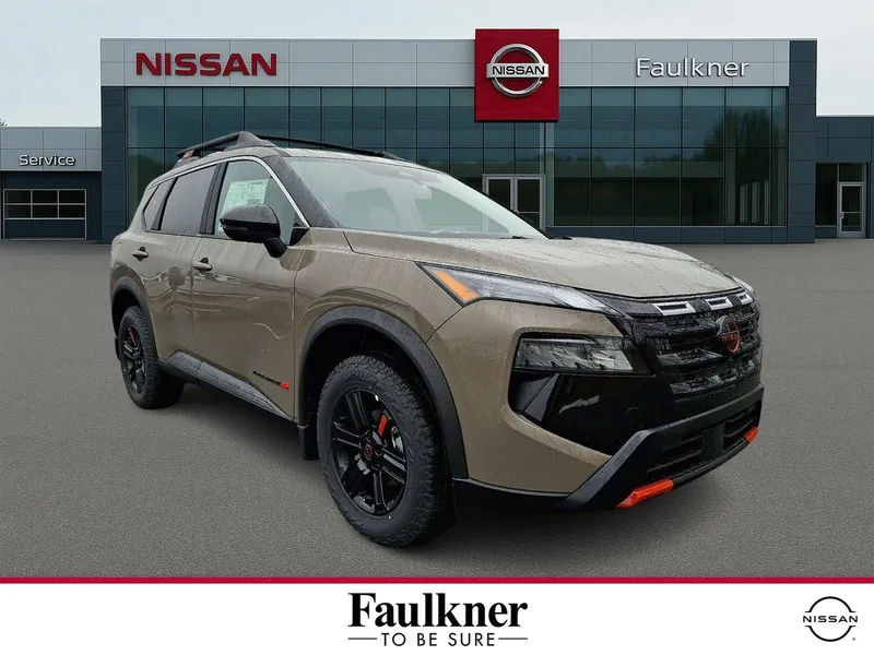 2026 Nissan Rogue Rock Creek® in Baja Storm Metallic — front three-quarter view