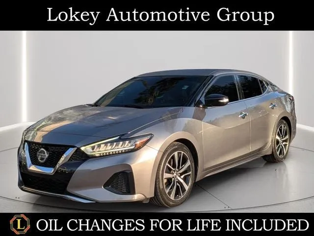 2021 Nissan Maxima SV in Gun Metallic — front three-quarter view