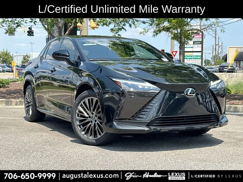 2023 Lexus RZ 450e Luxury L/CERTIFIED in Caviar — front three-quarter view