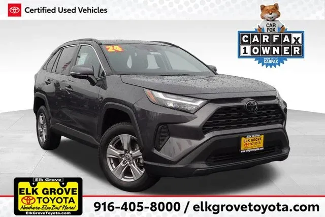 2024 Toyota RAV4 XLE in Gray — front three-quarter view