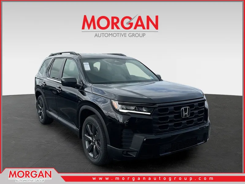 2026 Honda Pilot Sport in Crystal Black Pearl — front three-quarter view