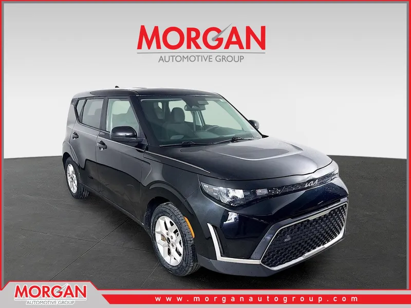 2023 Kia Soul LX in Black — front three-quarter view