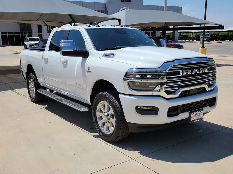 2026 RAM 2500 Laramie in Bright White Clearcoat — front three-quarter view
