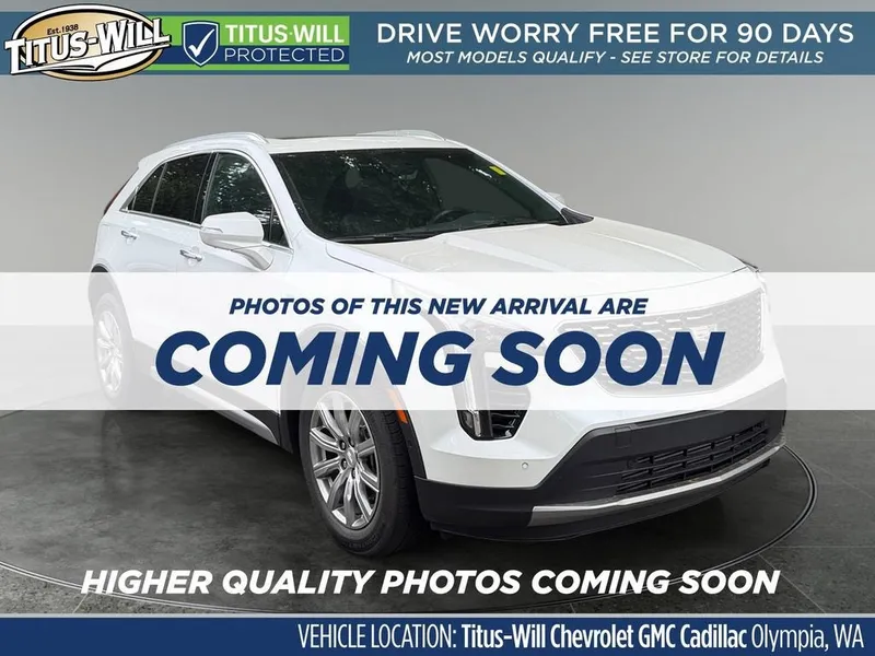 2023 Cadillac XT4 Premium Luxury in Crystal White Tricoat — front three-quarter view