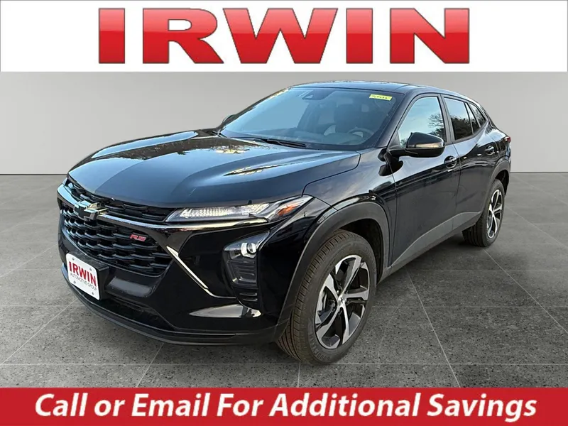 2026 Chevrolet Trax 1RS in Mosaic Black Metallic — front three-quarter view