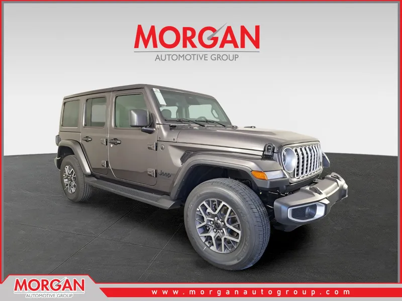 2026 Jeep Wrangler Sahara in Beige — front three-quarter view