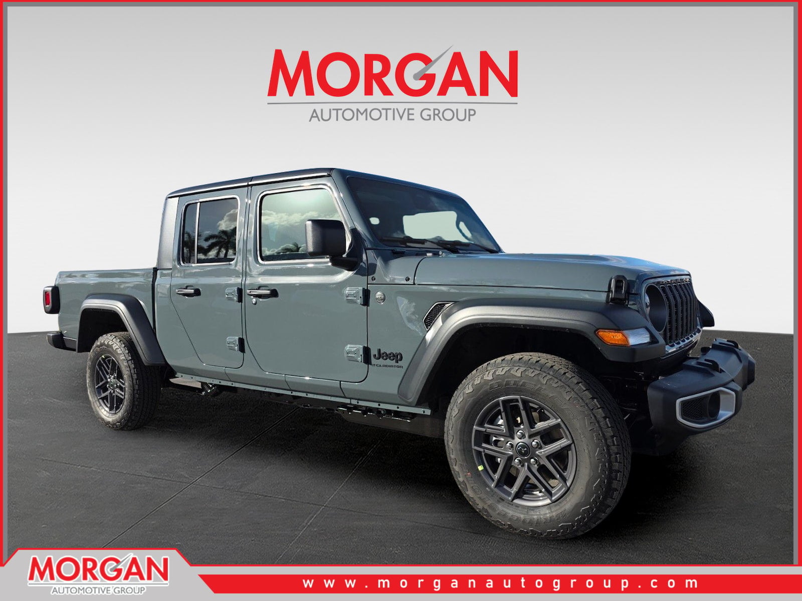 2026 Jeep Gladiator Sport S in Gray — front three-quarter view