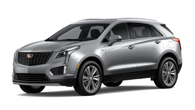 2026 Cadillac XT5 Premium Luxury in Argent Silver Metallic — front three-quarter view