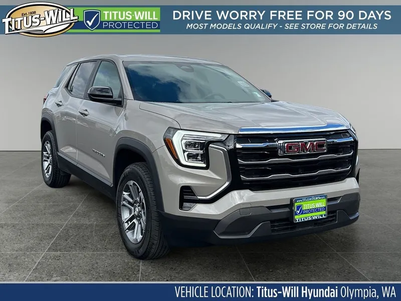 2026 GMC Terrain Elevation in Riverstone Metallic — front three-quarter view