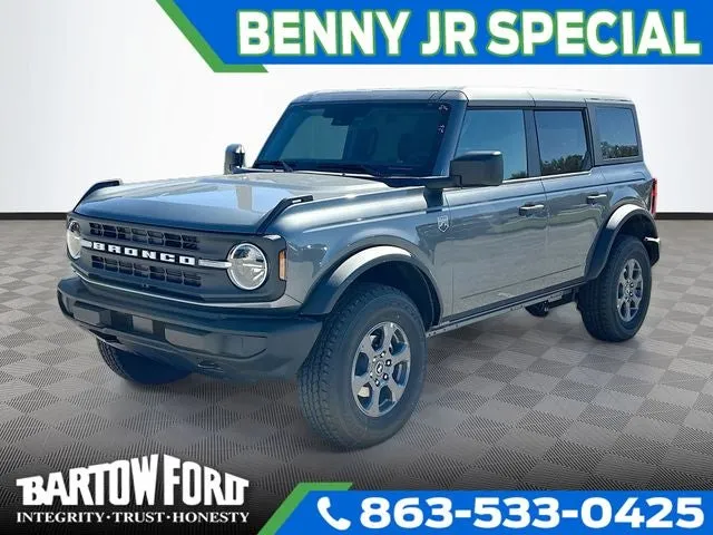 2026 Ford Bronco Big Bend in Gray Metallic — front three-quarter view
