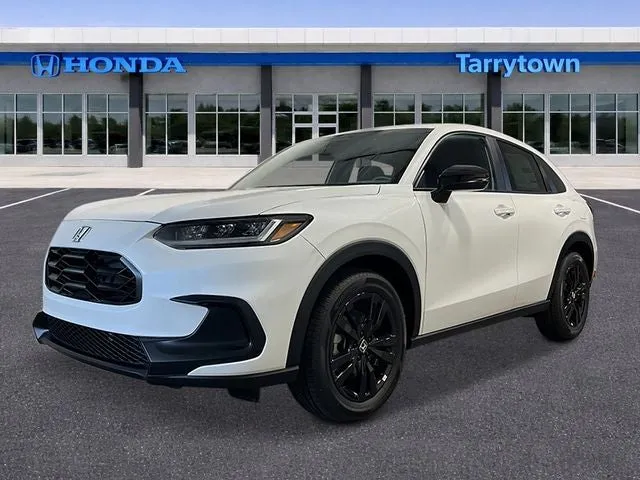 2027 Honda HR-V Sport AWD in Platinum White Pearl — front three-quarter view