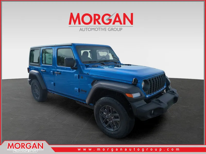 2026 Jeep Wrangler Sport in Blue — front three-quarter view
