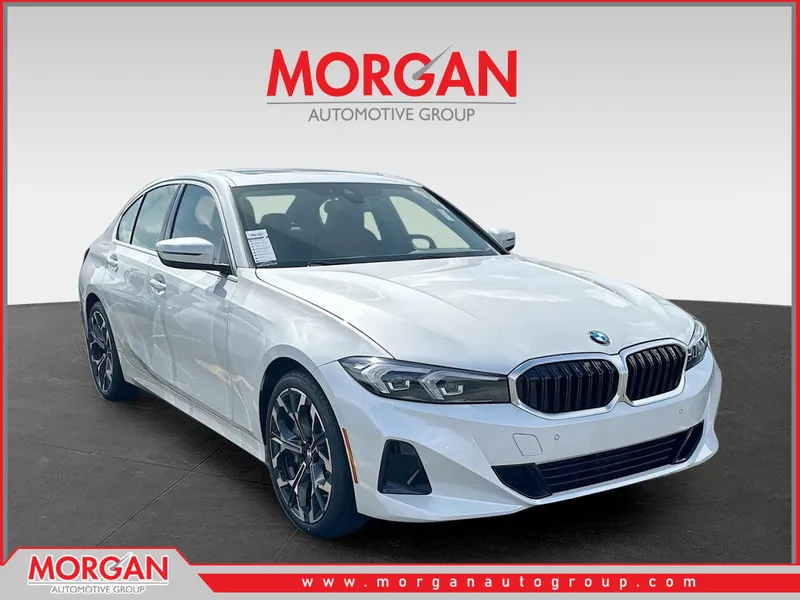 2026 BMW 3 Series 330i in White — front three-quarter view
